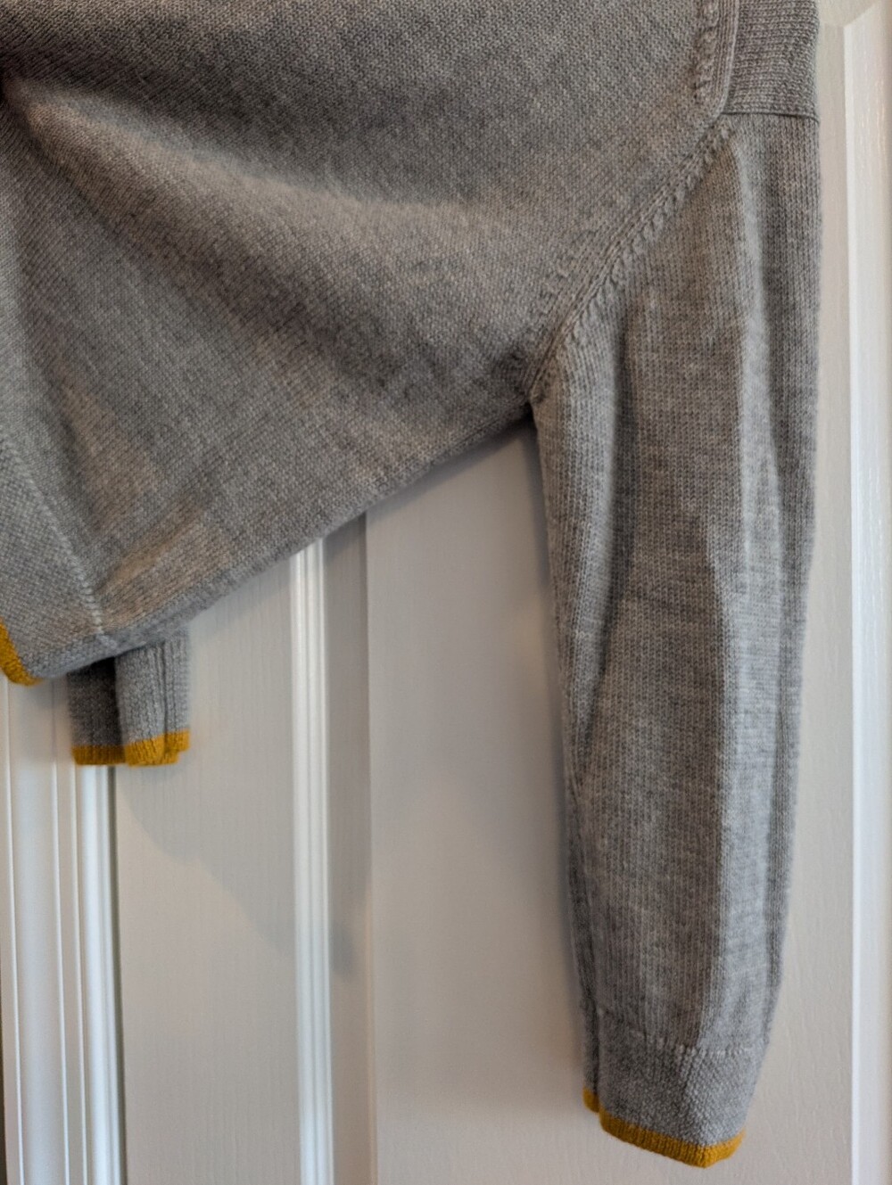 Clare V Oscar Cardigan Baby Alpaca Knit Sweater Gray Preppy Classic Size XS/S - Picture 10 of 14